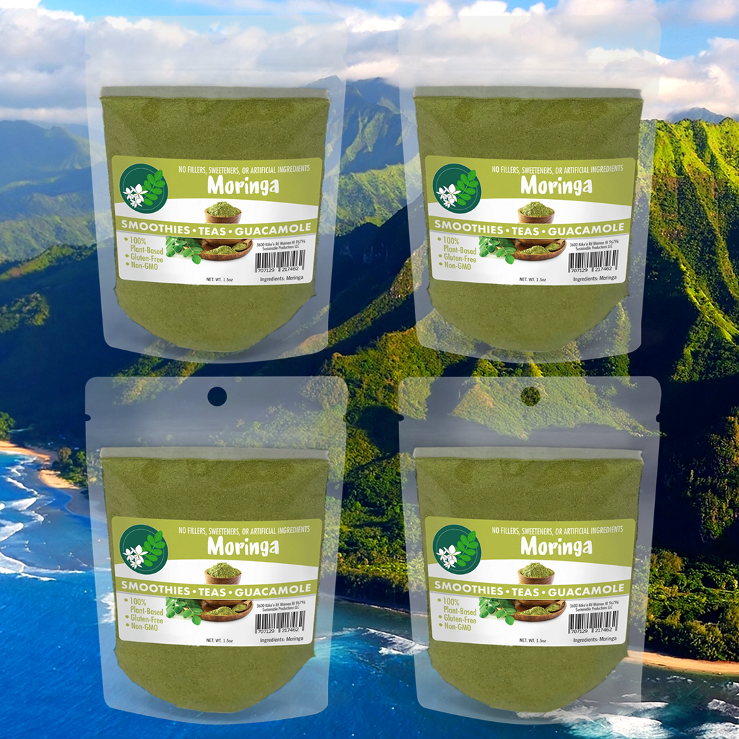 4 Pack - Kaua'i Moringa Powder 2-Month Supply (6 oz)